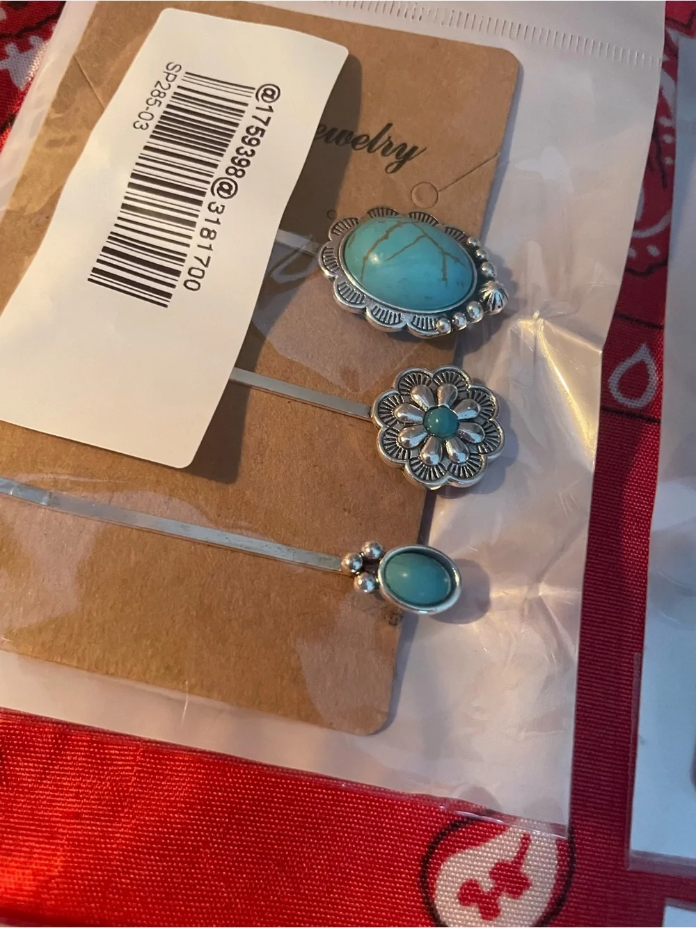 BULK Western Silver Boho Hair Pins w/ Beads & Turquoise